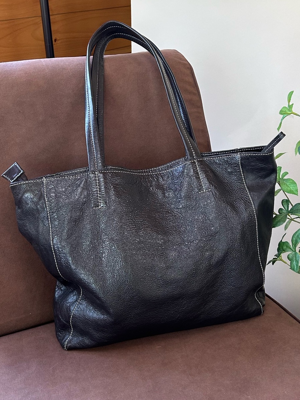 Latico Black Leather Tote Shoulder Bag